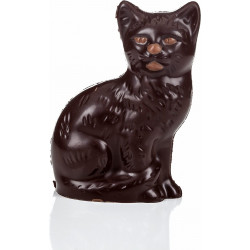 Chat assis en chocolat de Pâques garni 11cm
