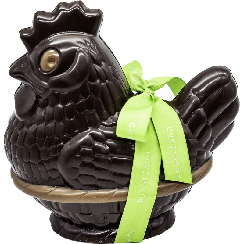 Poule en chocolat de Pâques garnie 20cm