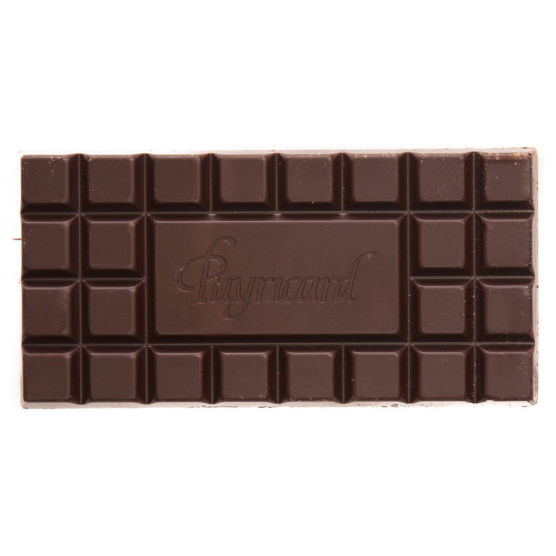 Dark chocolate bar of 100% cocoa mass