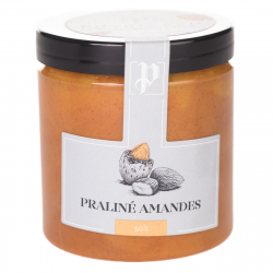 Almond praline in jar