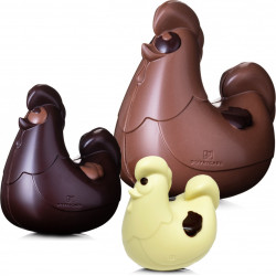 Poule de Pâques en chocolat garnie 12 ou 18cm