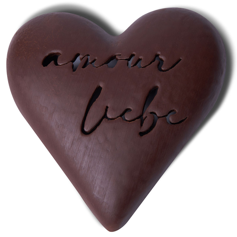 Coeur gravé chocolat noir