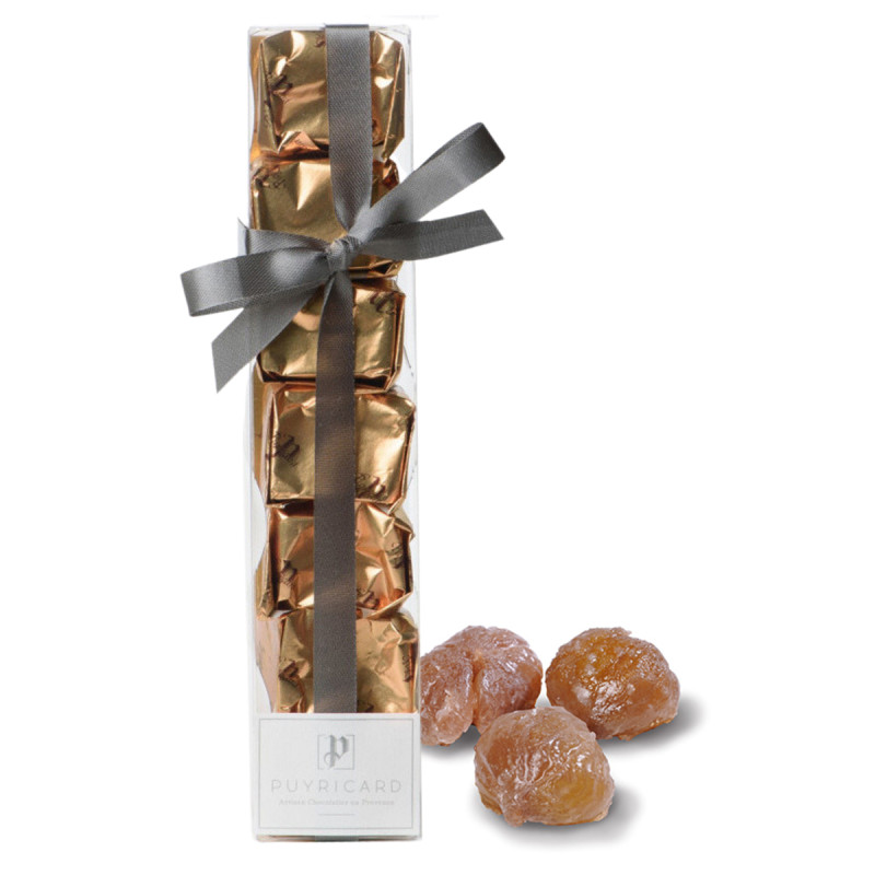 SLIMLINE BOX OF CANDIED CHESTNUTS 100 G