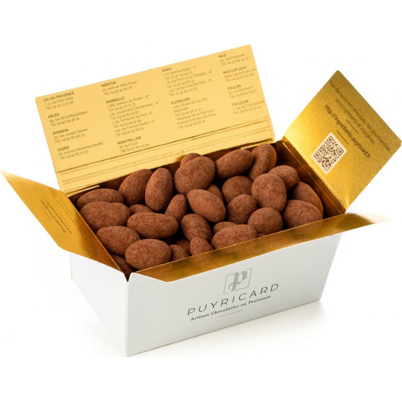 BALLOTIN BOX OF AMANDAS AND AVELINAS IN TRUFFLE PASTE AND COCOA POWDER 250 G