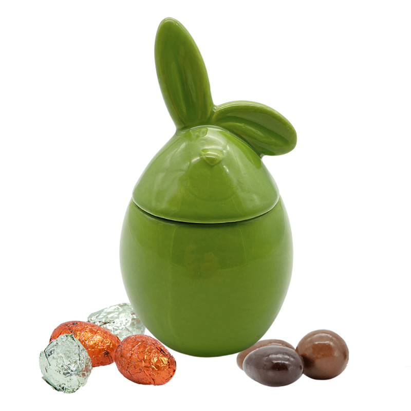 Green ceramic rabbit